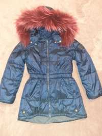зимова зимняя куртка  146 р  єнот енот зимова зима пальто