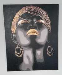 Obraz ręcznie malowany - akryl na płótnie - KOBIETA MURZYNKA Afryka