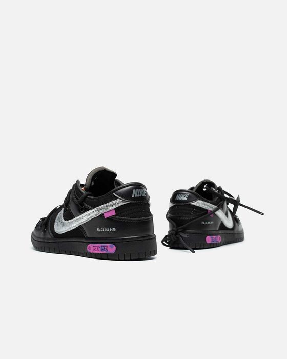 Мужские кроссовки Nike Low Dunk x Off-White 50/50 "Black Purple" 41-45