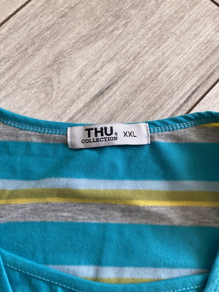 Bluzka w paski rękaw 3/4 rozmiar XXL, bawełna, lycra