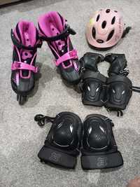 Vendo estes patins em linha com todas as protecções