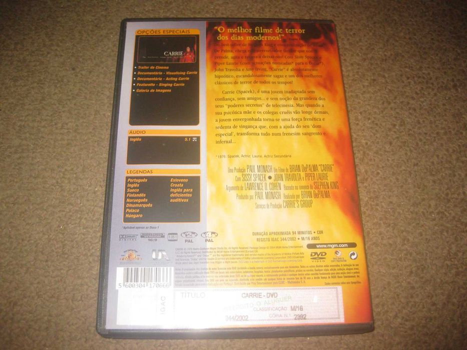 DVD "Carrie" with Sissy Spacek64585625364354121