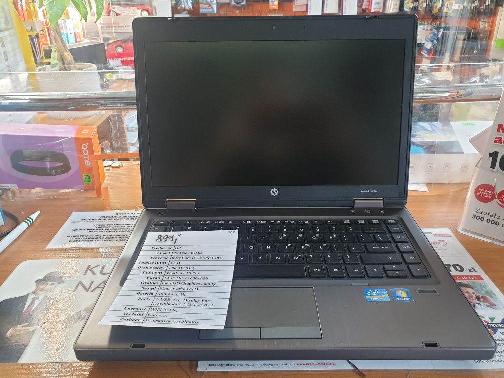 Laptop poleasingowy HP 6460b i5/Ram4GB/dysk320GB/14.1" _SKLEP STRUMIEŃ