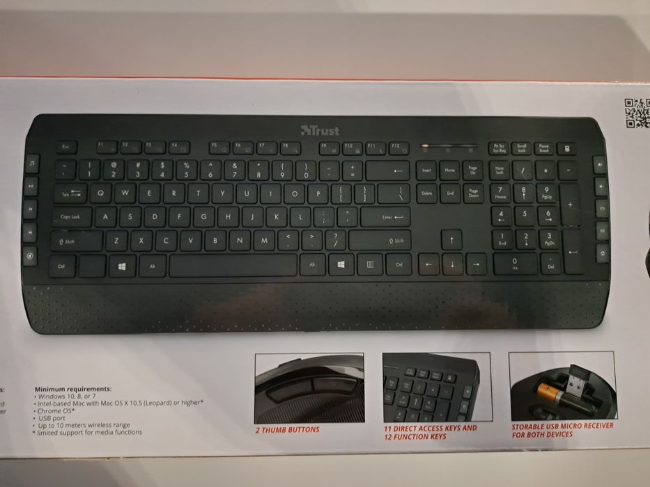 Klawiatura + mysz Trust Tecla-2 Wireless nowe