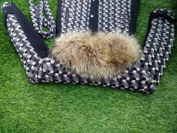 Retto Винтаж! пальто шерстяное с натуральным мехом енот курточка