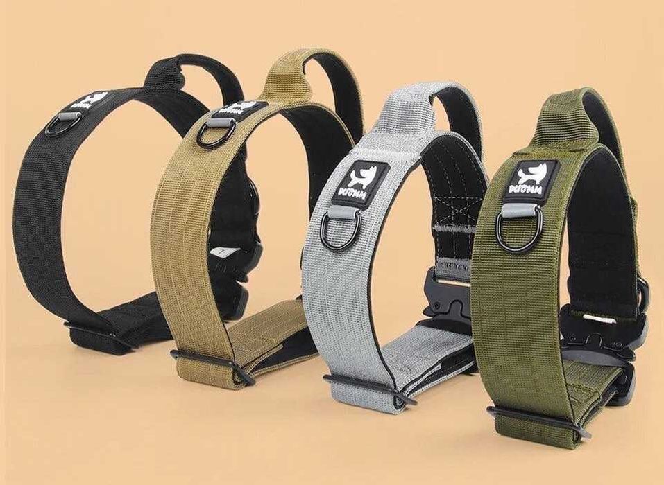 Нашийник для собаки з ручкою, метал. пряжкою, різні розміри та кольори