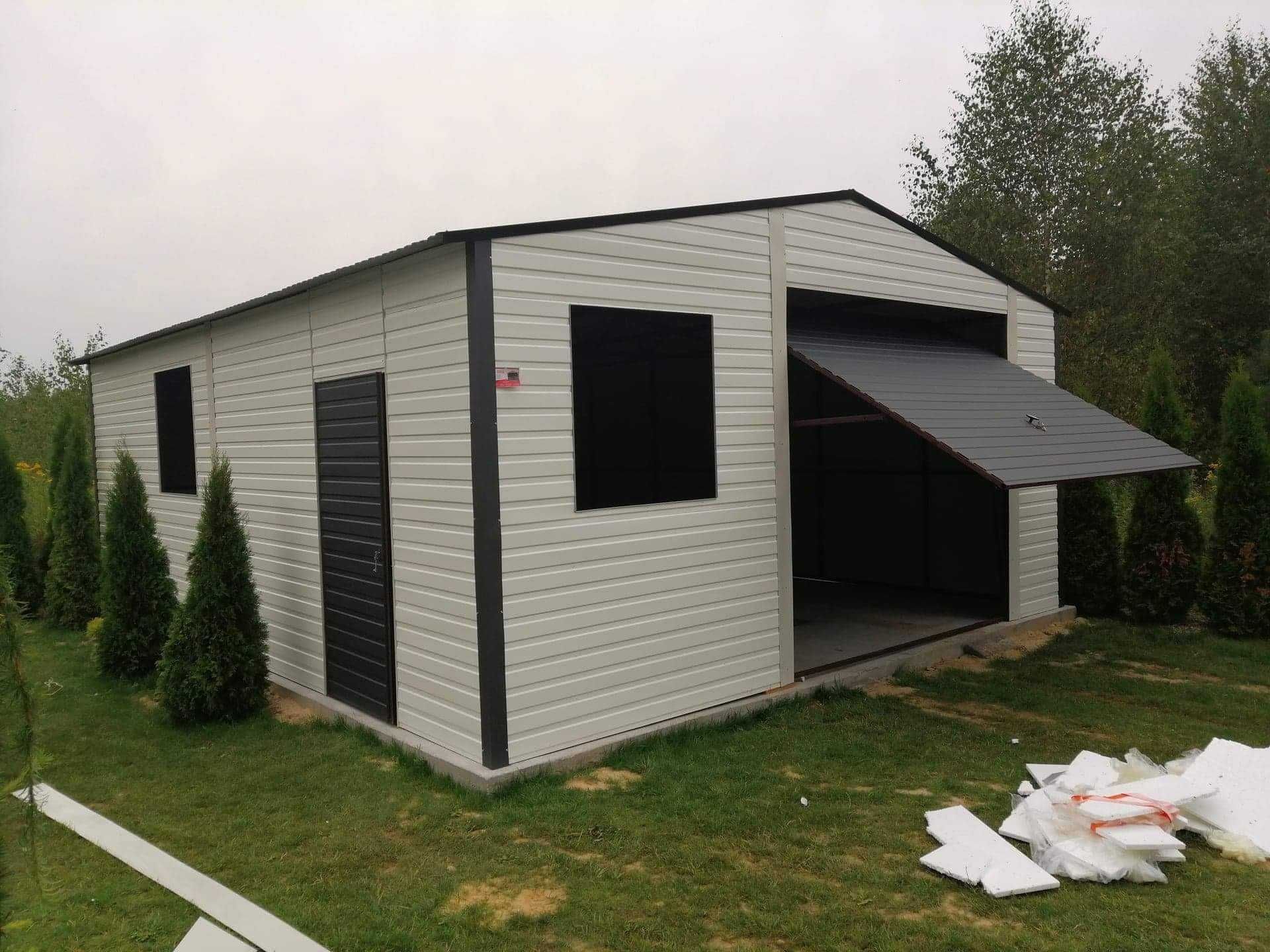 Garaż drewnopodobny 6x5, dach dwuspadowy,garaże blaszane 6x6, 5x6, 7x6