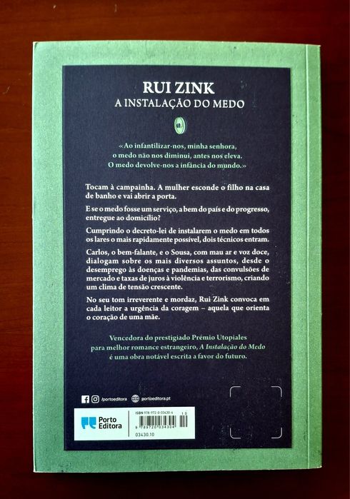 A Instalação do Medo, de Rui Zink