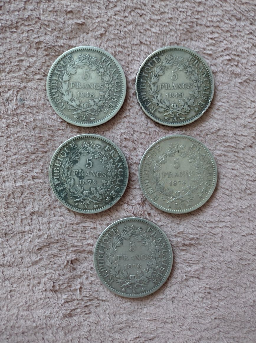 5 Franków, Srebro, 5 monet