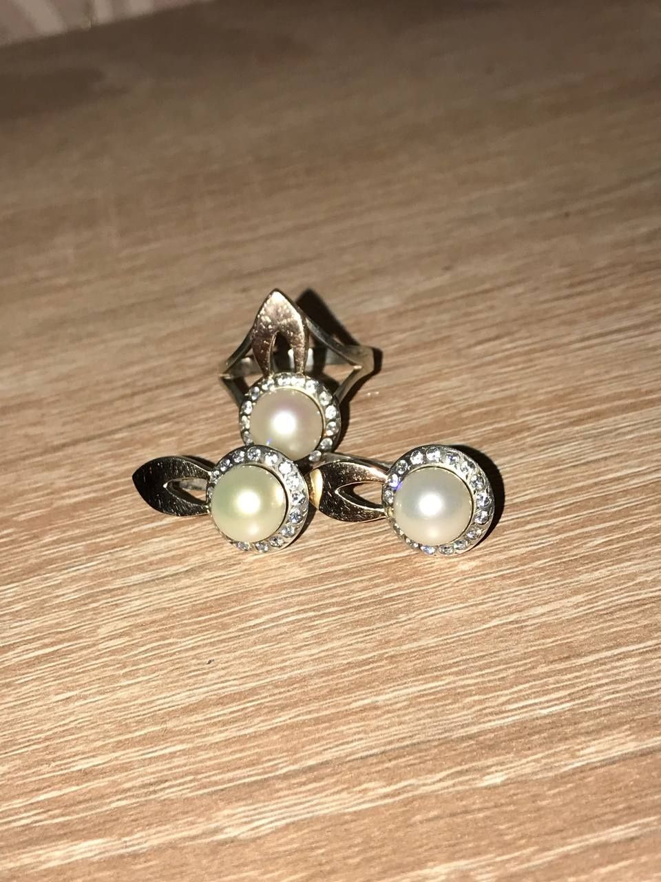 Серебряный комплект с золотом