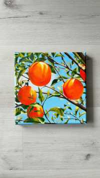 Obraz nowoczesny ręcznie malowany olejny na płótnie "Pomarańcze"
