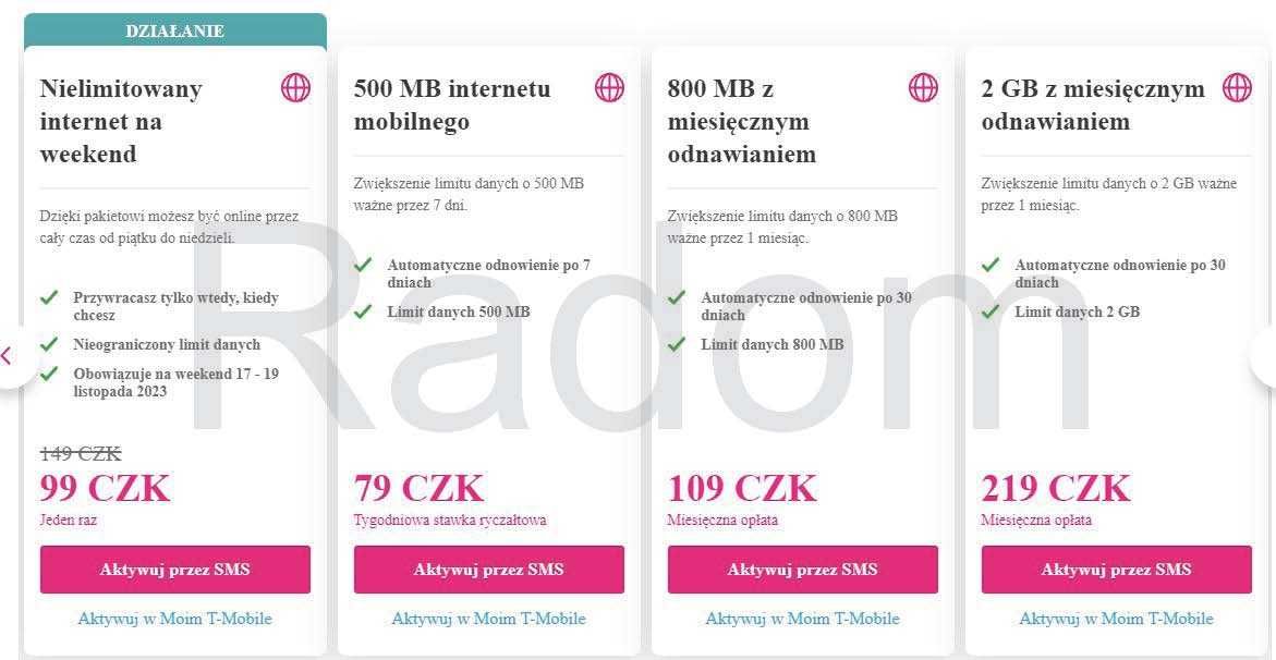 Czechy sim karta T-mobile 10kc saldo nowe czeskie startery