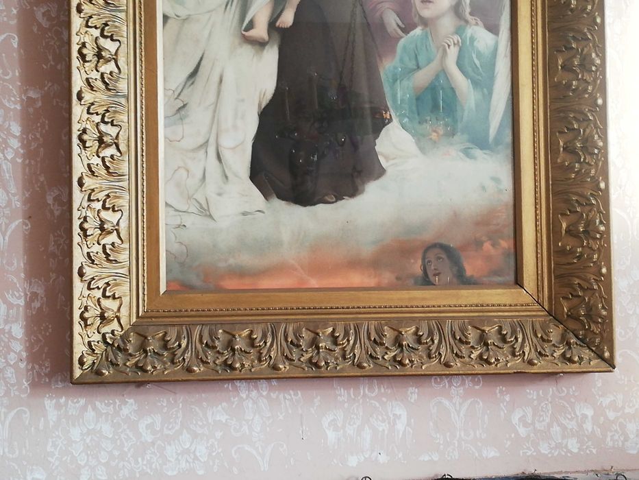 Stary obraz Matka Boska Szkaplerzna przedwojenny rarytas