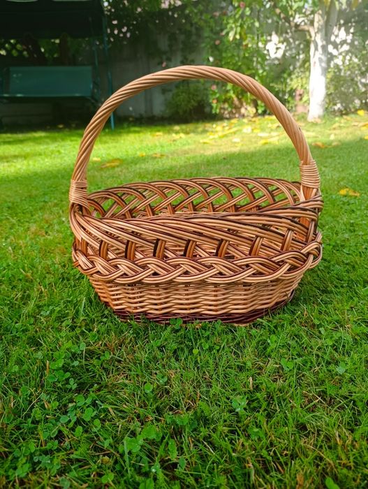 Kosz wiklinowy ażurowy koszyk na zakupy grzyby