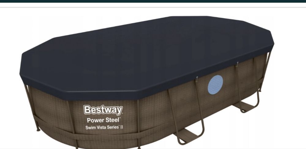 Basen stelażowy Bestway 427x250x100, pojemność 7 250 l. Rattan brązowy