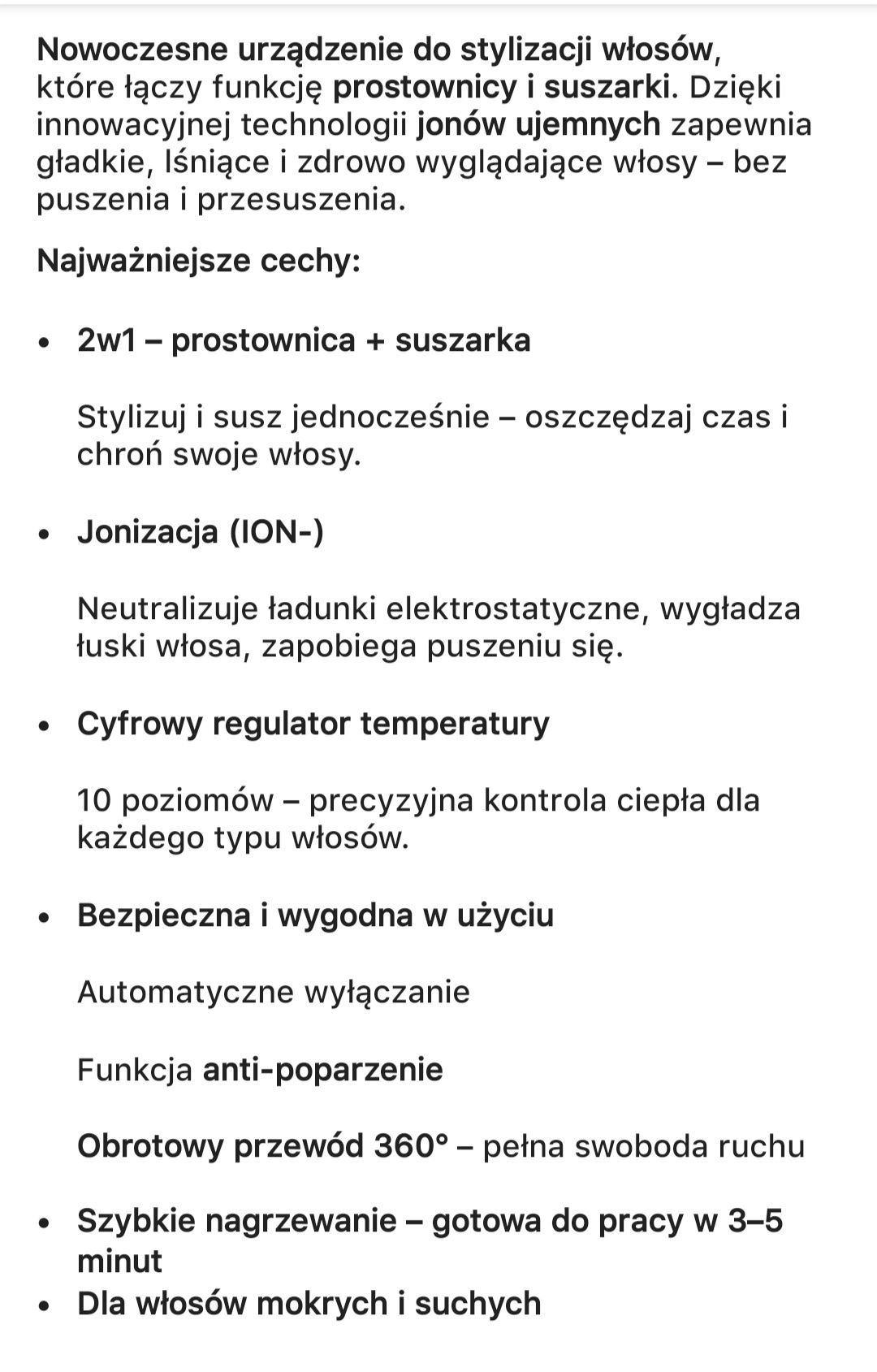 Nowa prostownica suszarka