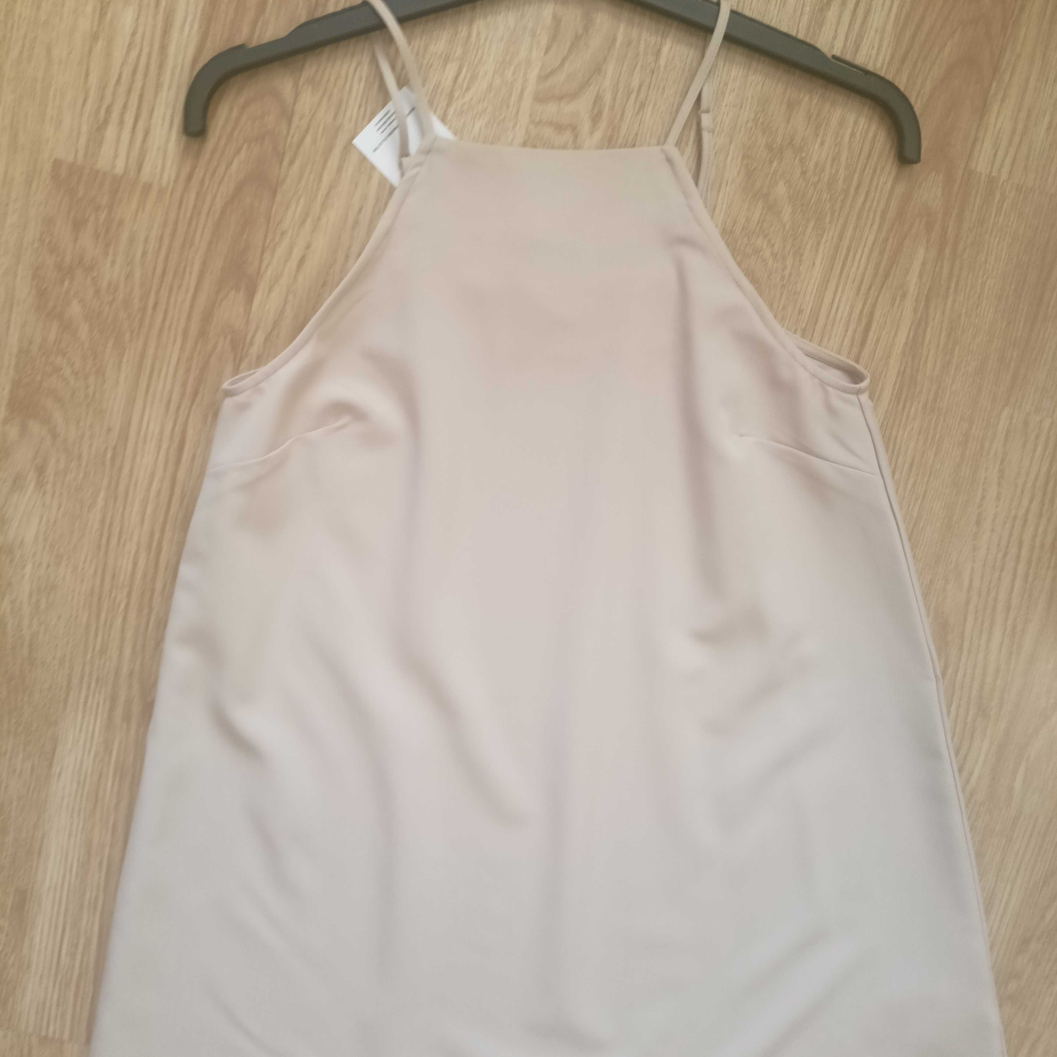 Sukienka xxs xs Sinsay halter beżowa lato