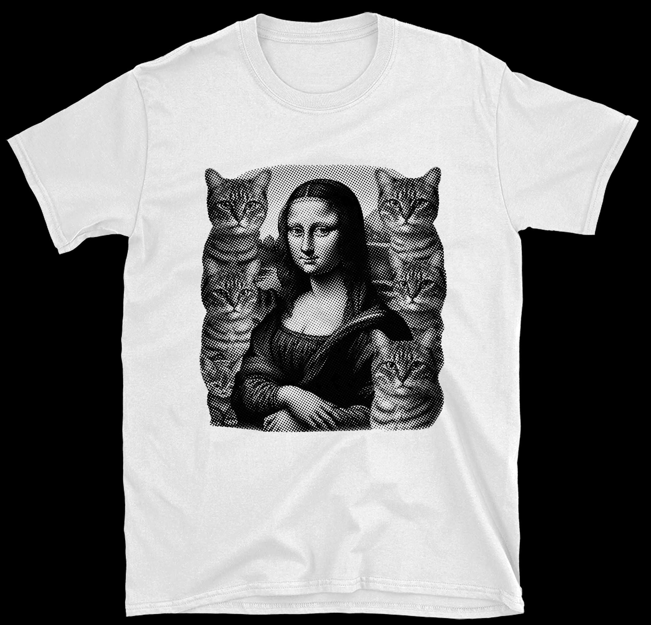 koszulka mona lisa z kotem, prezent koszulka kot, kotek koszulka