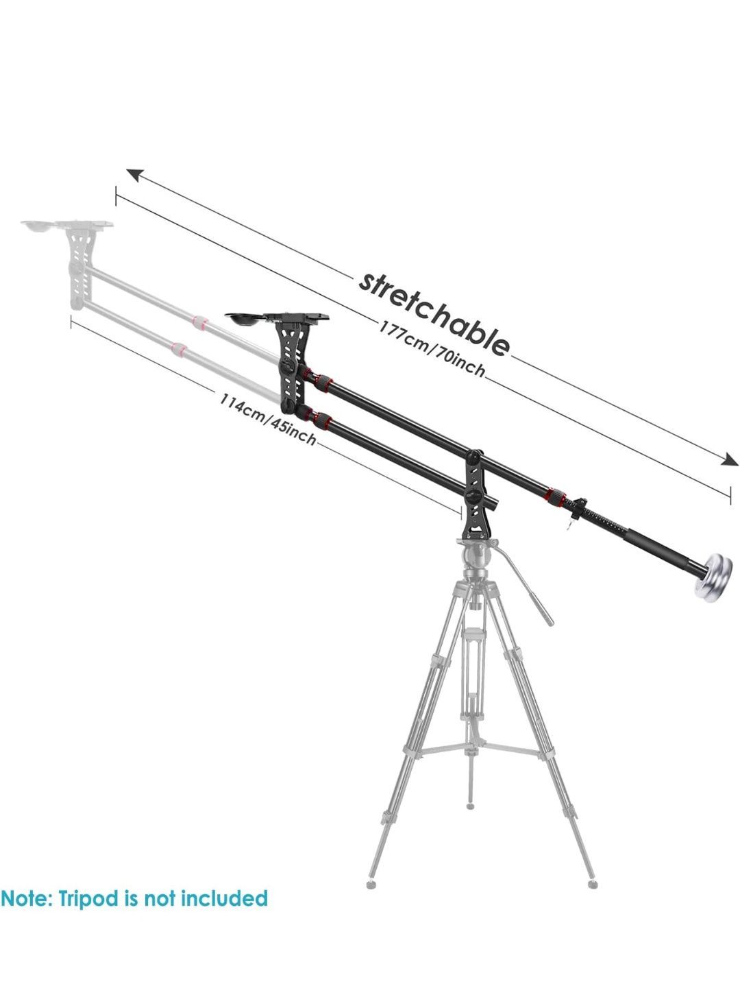 Neewer Jib braço liga de alumínio câmara grua com placa D 177cm NOVO