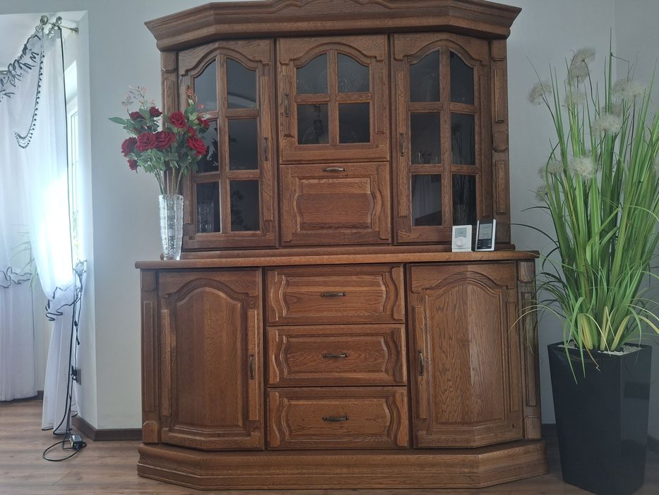 Komoda dębowa z nadstawka