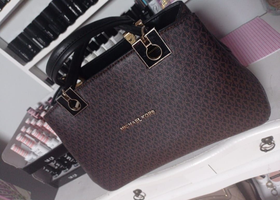 MICHAEL KORS torebka brąz czarna shopper