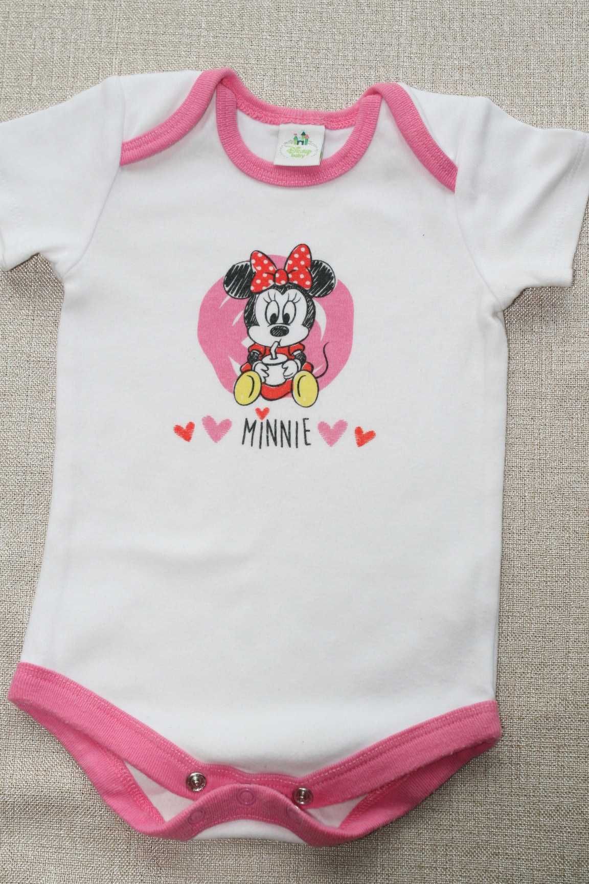 Komplet (spodnie, bluza, body, czapka) MINNIE rozm. 68