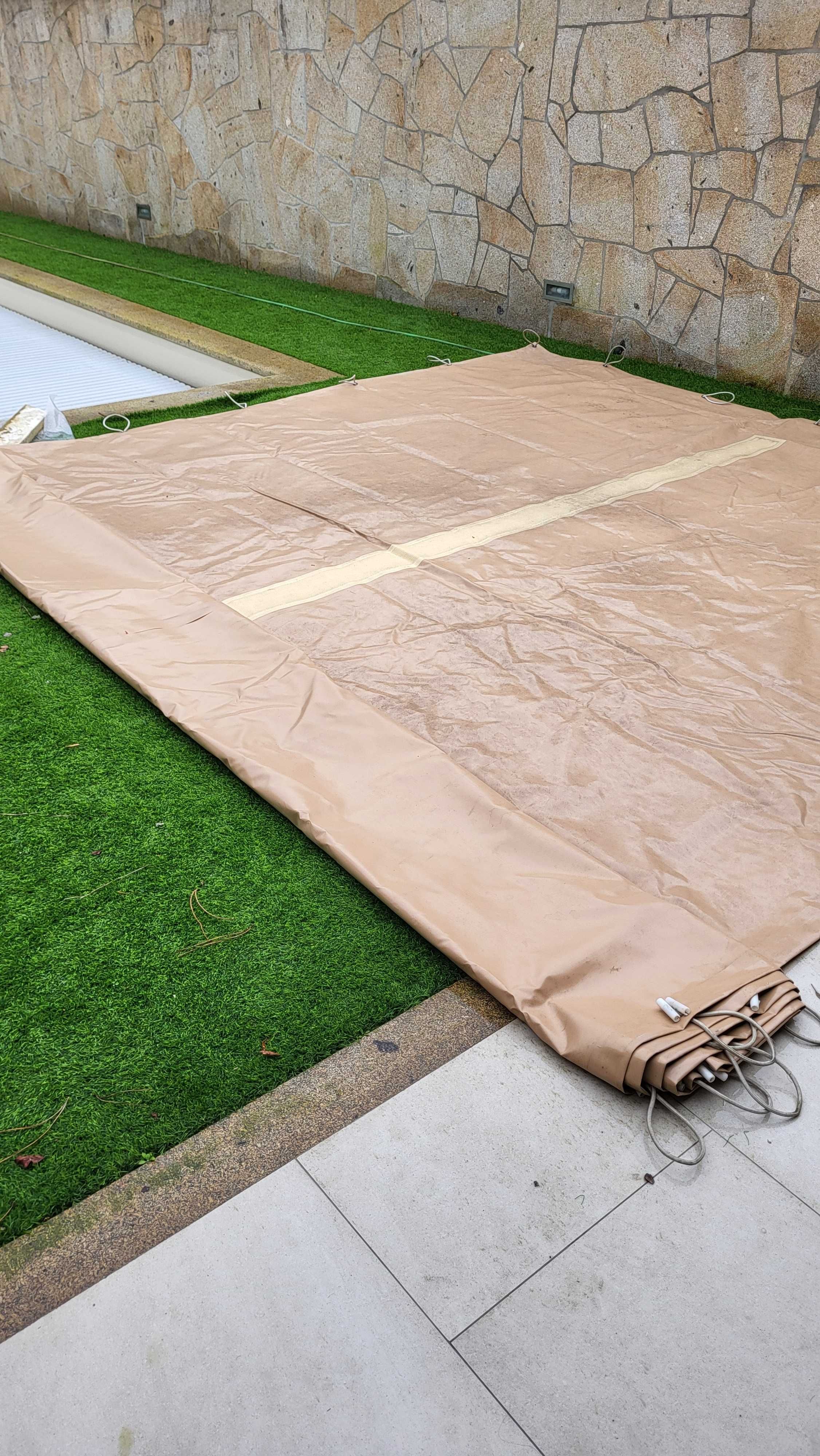 Lona / Cobertura para piscina de 8.50m x 3.50m bege