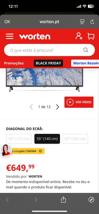 SMART TV LG 55”  4K C/AVARIA (luz de fundo)