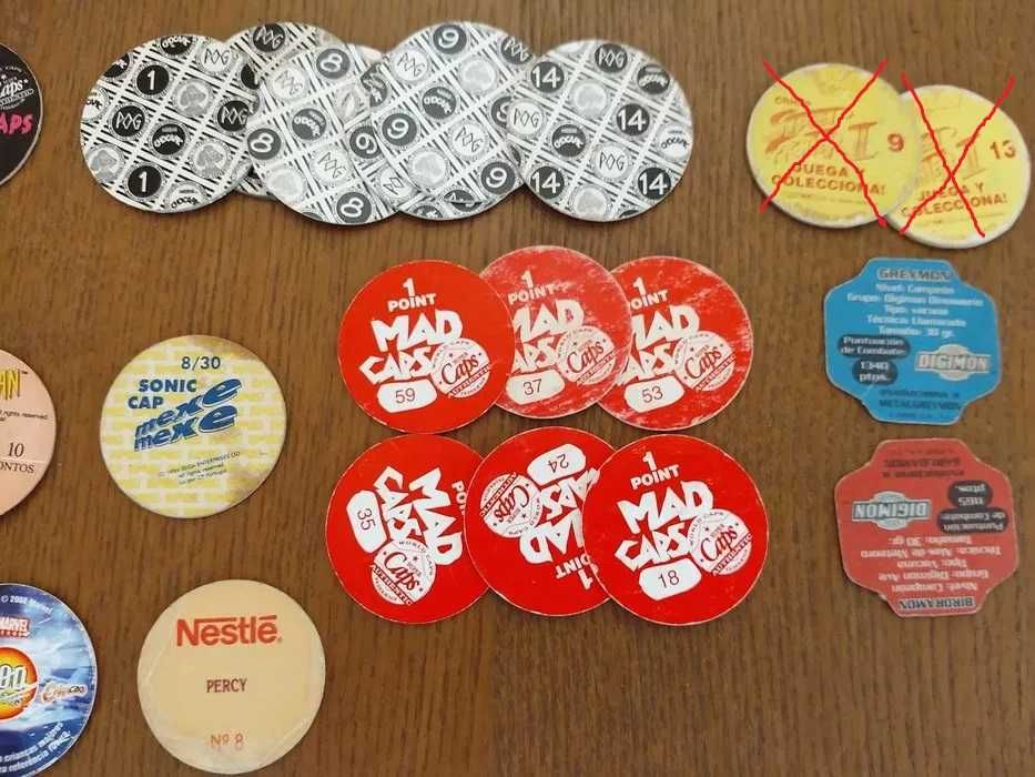 Lote de tazos variados bollycao chipicao matutano nestlé chocapic