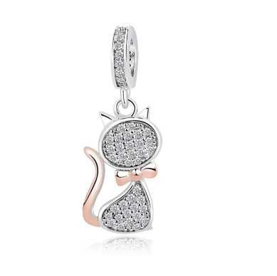 Charms Do Pandora Zawieszka Kot Kotek Koralik Srebro S925