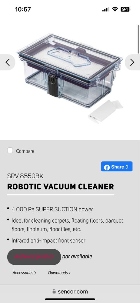 Sencor SRV 8550 BK робот пилосос