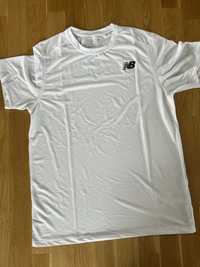 Męska koszulka sportowa New Balance biała L t-shirt