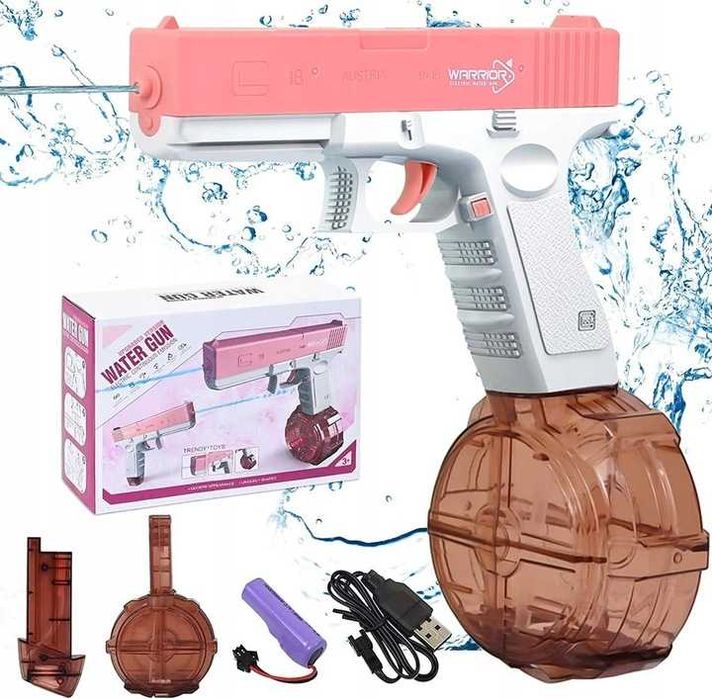 Elektryczny pistolet na wodę dla dzieci dwa magazynki Glock na wodę