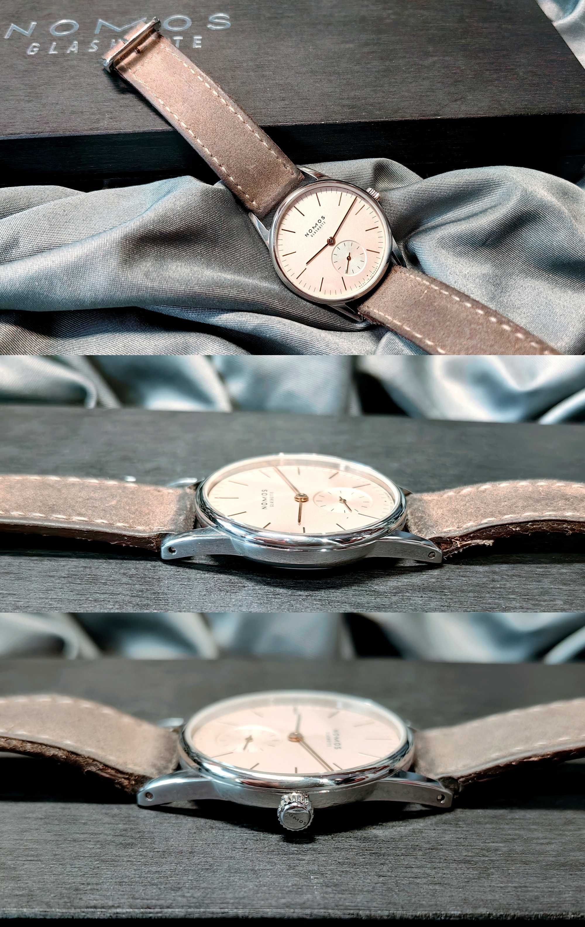 Zegarek Glashütte Nomos Orion Mechaniczny Szafir Rezerwa Chodu Komplet