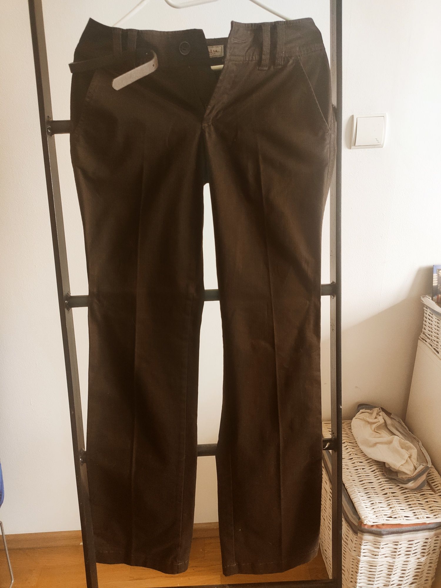 Ciemnobrązowe spodnie Salsa Jeans 26/34