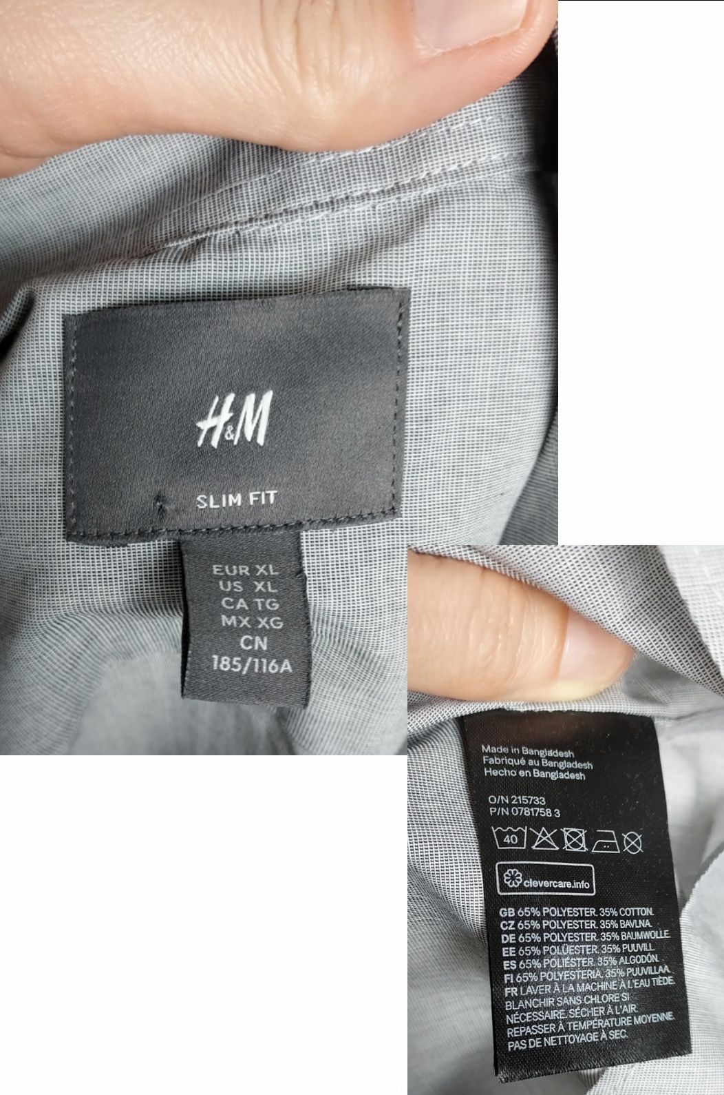 H&M_nowa męska koszula z długimi rękawami Slim fit_XL