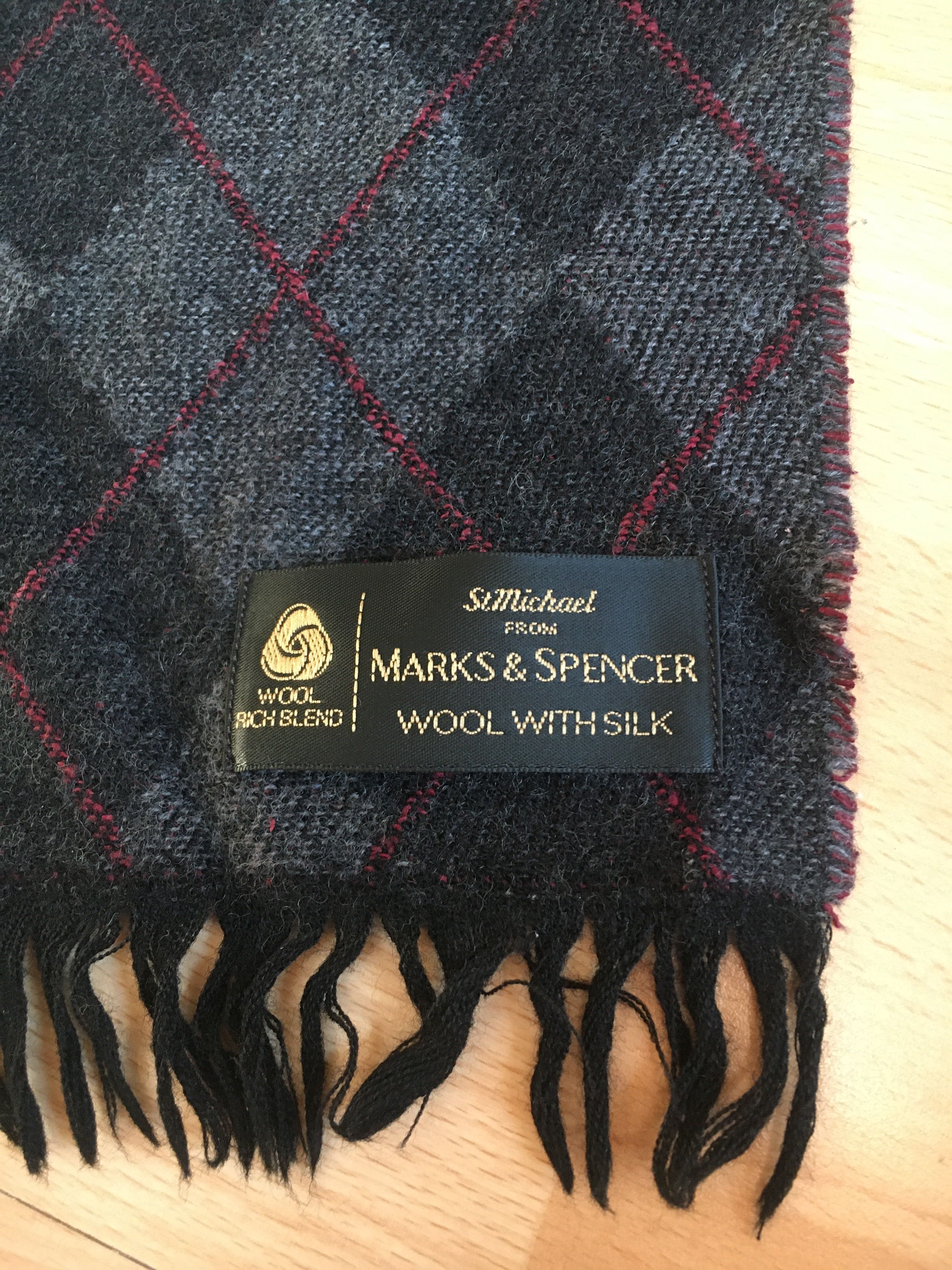 Szalik wełna + jedwab Marks & Spencer