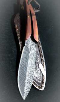 Нож Перо, кованый многоцелевой кухонный, охотничий, карманный