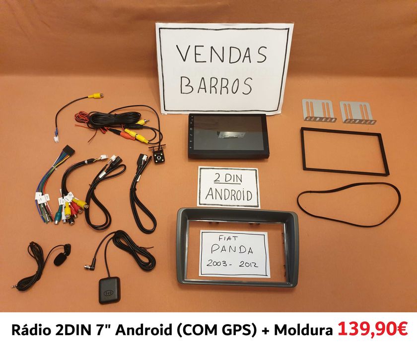 Rádio 2DIN • Fiat PANDA (2003 a 2023) • Android 169/319 GPS