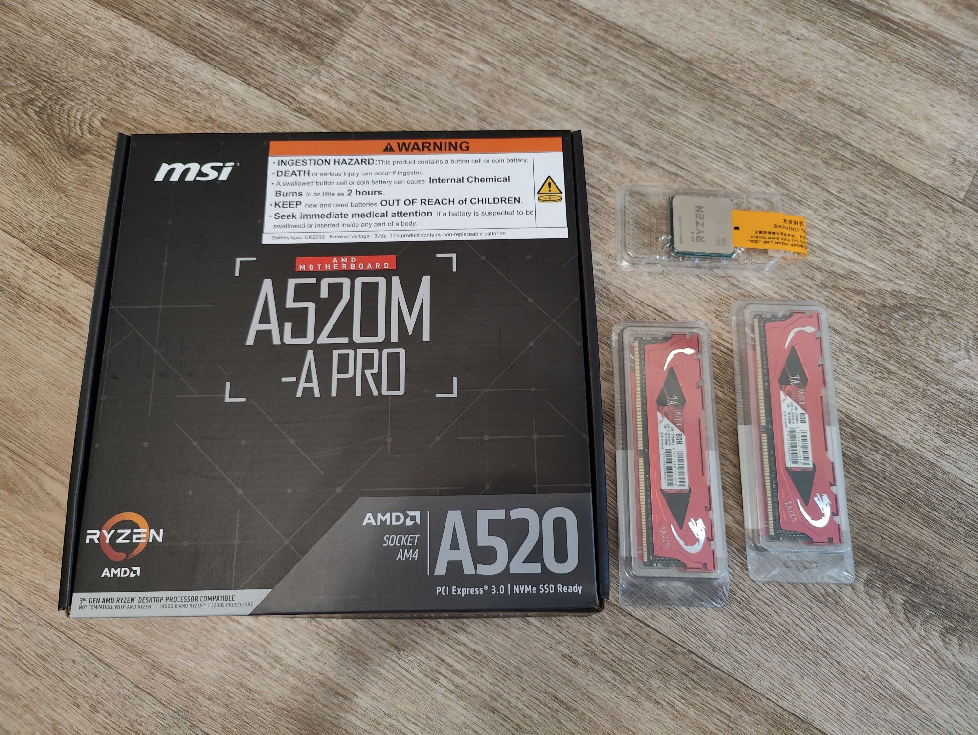 MSI A520M-A Pro + DDR4 16Gb 3200 + AMD Ryzen 5 5500+Cooler (Нове )