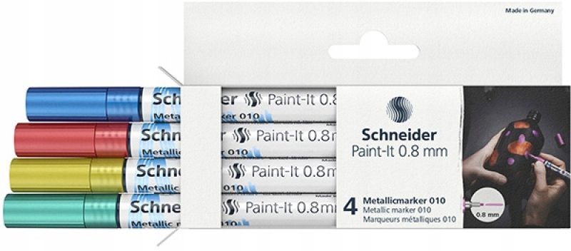 marker permanentny metaliczny schneider 4 szt.