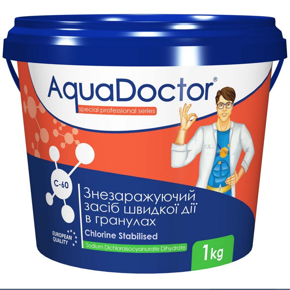 Дезинфектант на основе хлора быстрого действия AquaDoctor C-60 1 кг