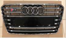 Решетка радиатора Audi A7 блек хром стиль RS S центральная