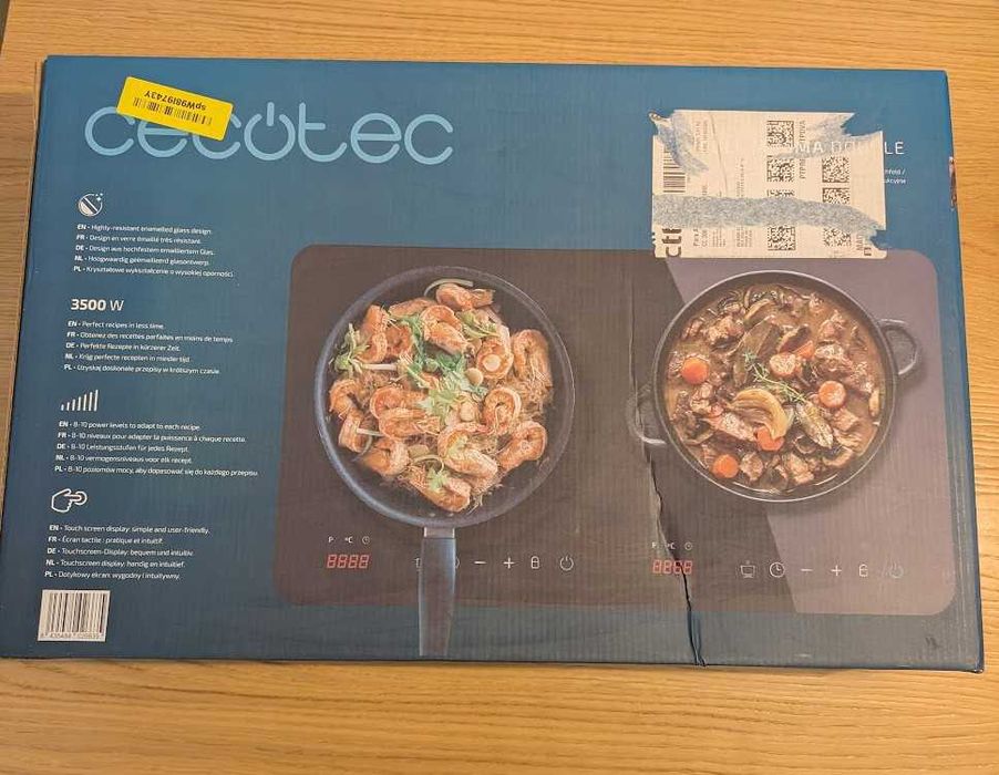 Placa Indução Portátil 2 Fogos Cecotec – Campismo e Uso Portátil e V2L