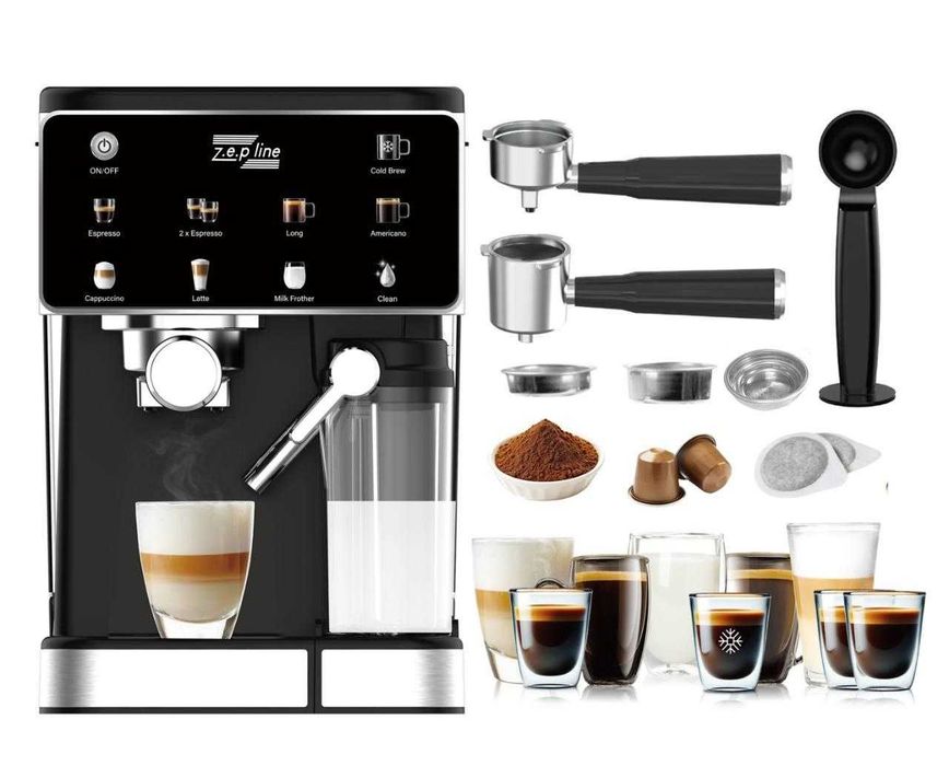 ХИТ! Рожковая кофемашина Zepline ZP-6806 кавомашина кавоварка 3000 Вт
