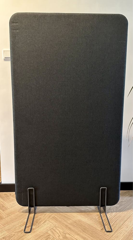 Panel akustyczny wolnostojący wygłuszający biurowy grafit 140x80cm mdd