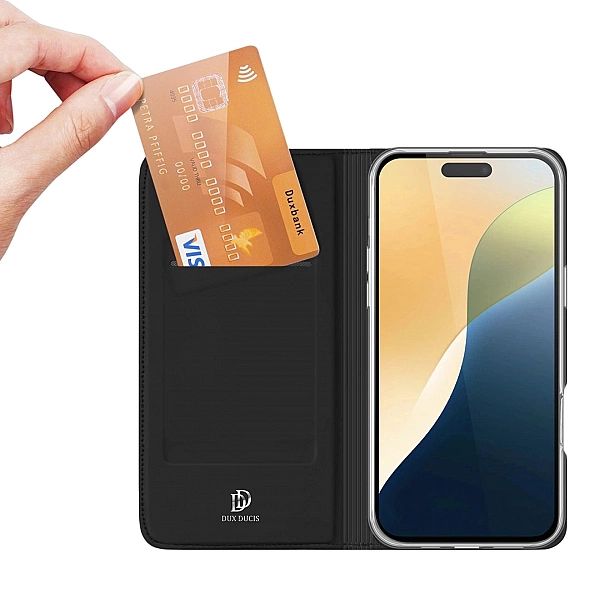 Etui Dux Ducis Skin Pro na iPhone 16 Plus z klapką i miejscem na kartę