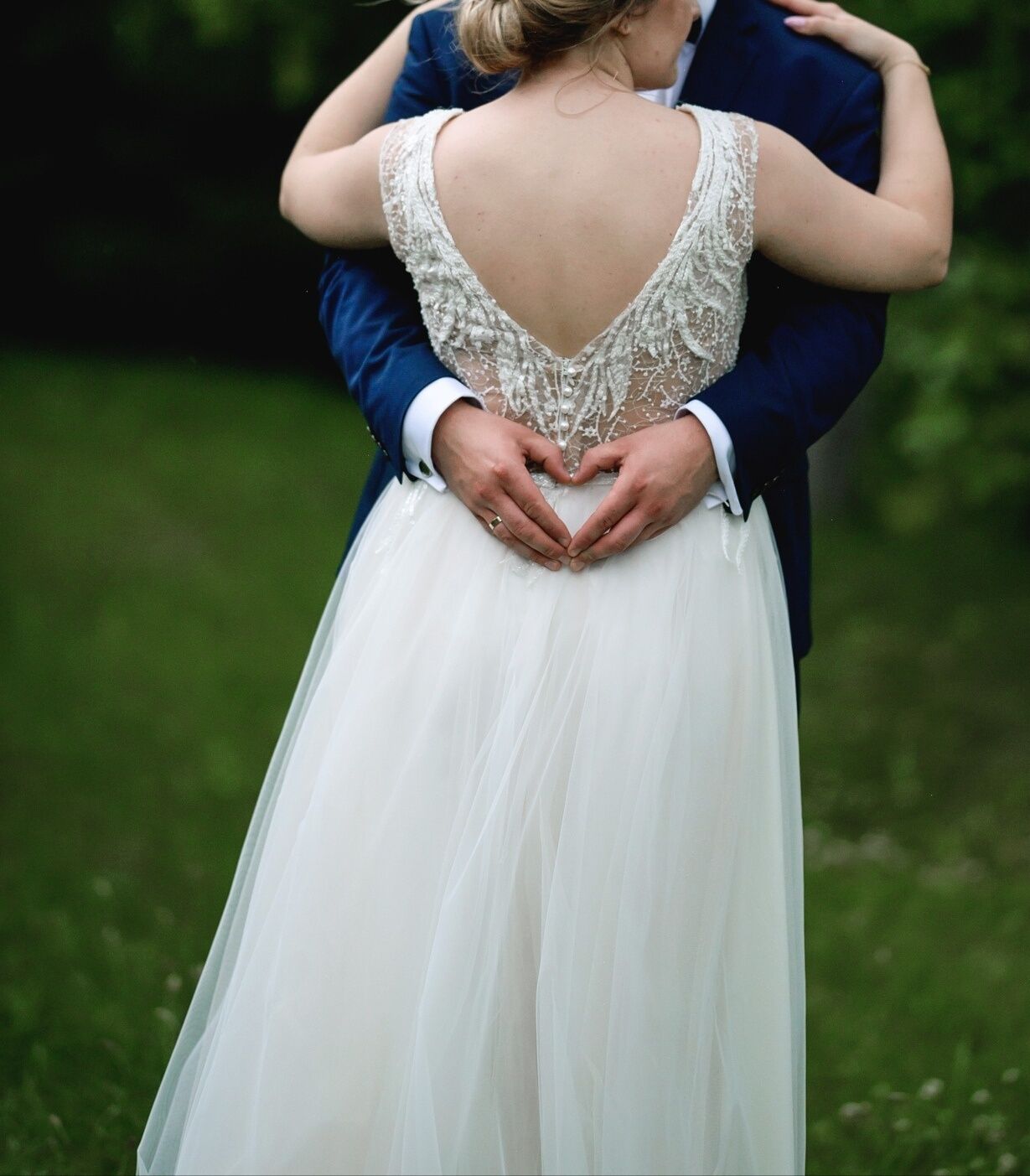 Suknia ślubna ivory ecru kremowa tiulowa tiul