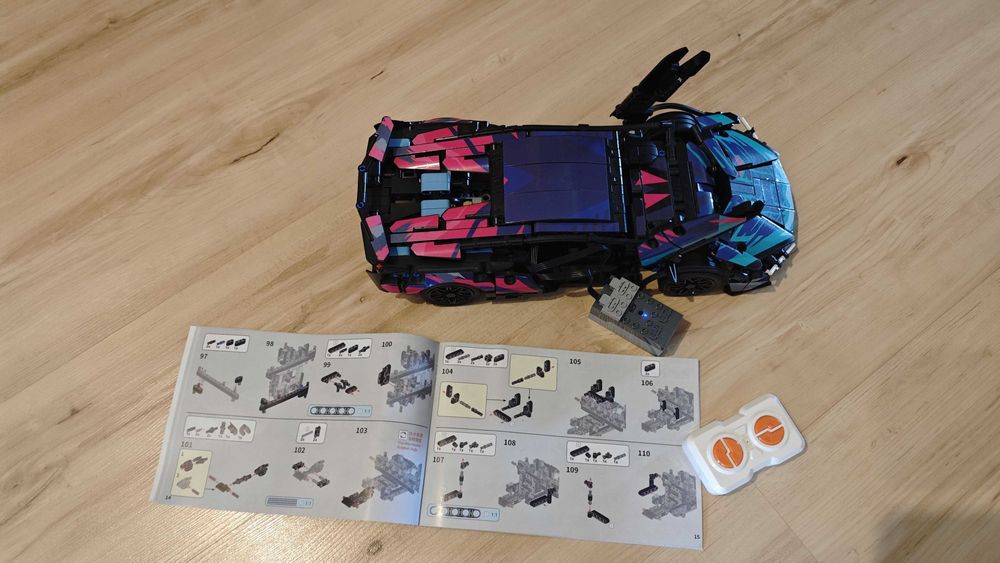 Auto klocki jak LEGO zdalnie sterowane RC samochód 1280 klocków 35cm