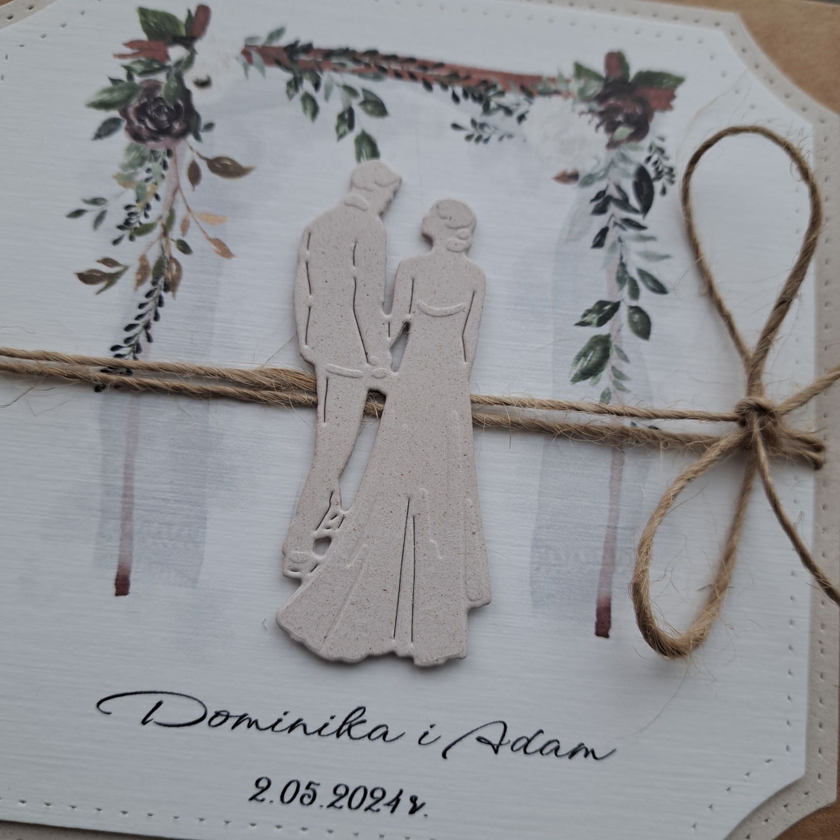 Kartka ślubna personalizowana boho